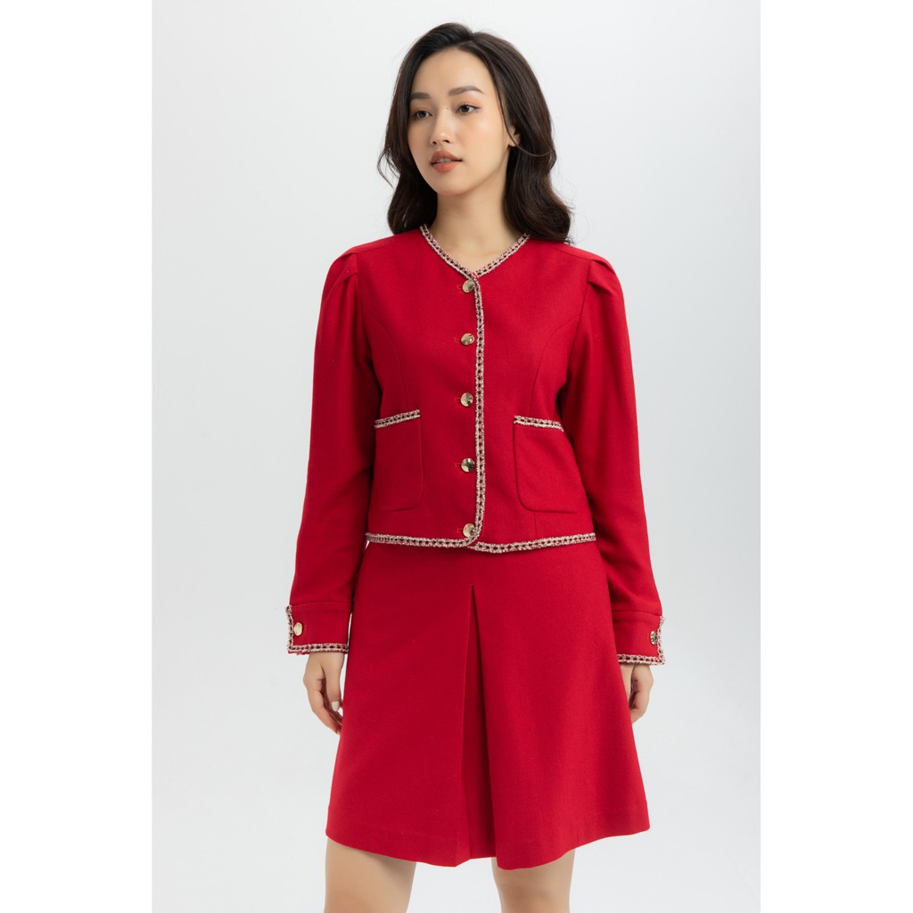 [Mã WABRSB55 giảm 12% đơn 250K] Áo khoác dạ viền trắng nữ IVY moda MS 67M6045