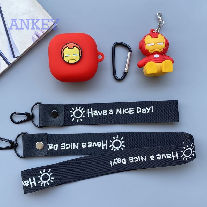 Case for Samsung Galaxy Buds Live / Buds Pro / Buds2 Vỏ Bảo Vệ Hộp Đựng Tai Nghe Chống Sốc Có Móc Treo Đáng Yêu Cho 2020