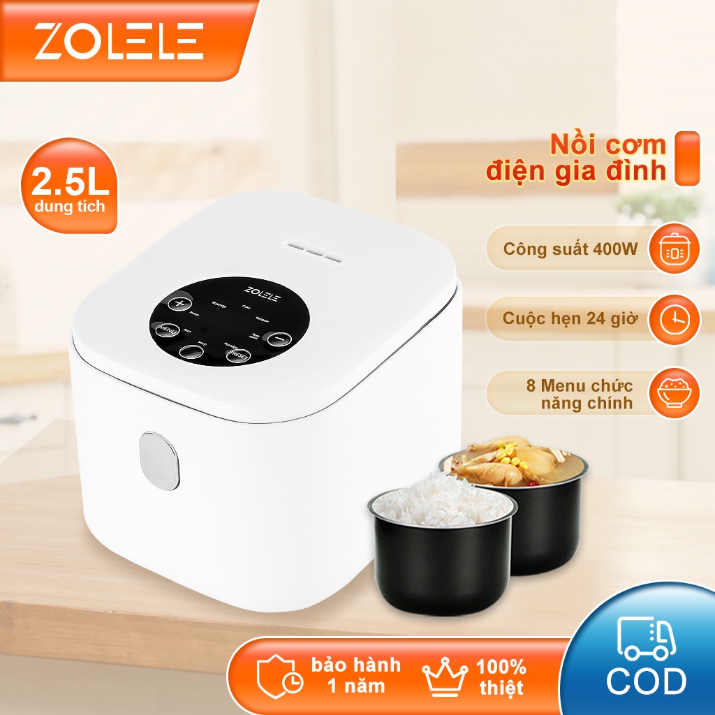 Nồi cơm điện ZOLELE 2.5L nồi cơm điện đa năng cài đặt 24h,không dính nồi