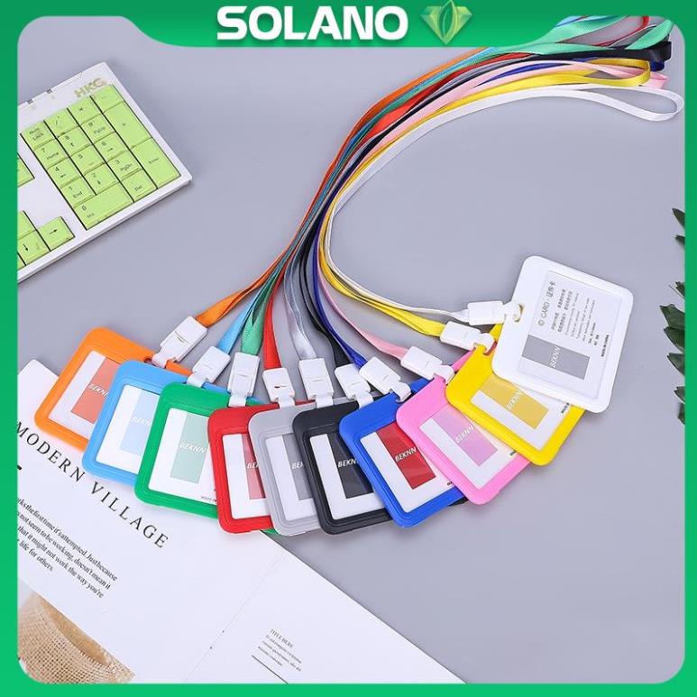 Dây đeo thẻ sinh viên, học sinh, nhân viên SOLANO dây đeo bảng tên hộp nhựa kèm dây treo SA-001359
