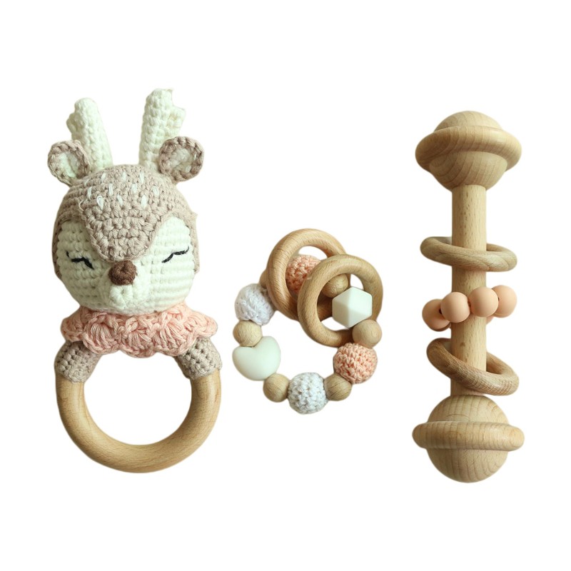 Set 3 Vòng Tay Đồ Chơi Bằng Gỗ Cho Bé
