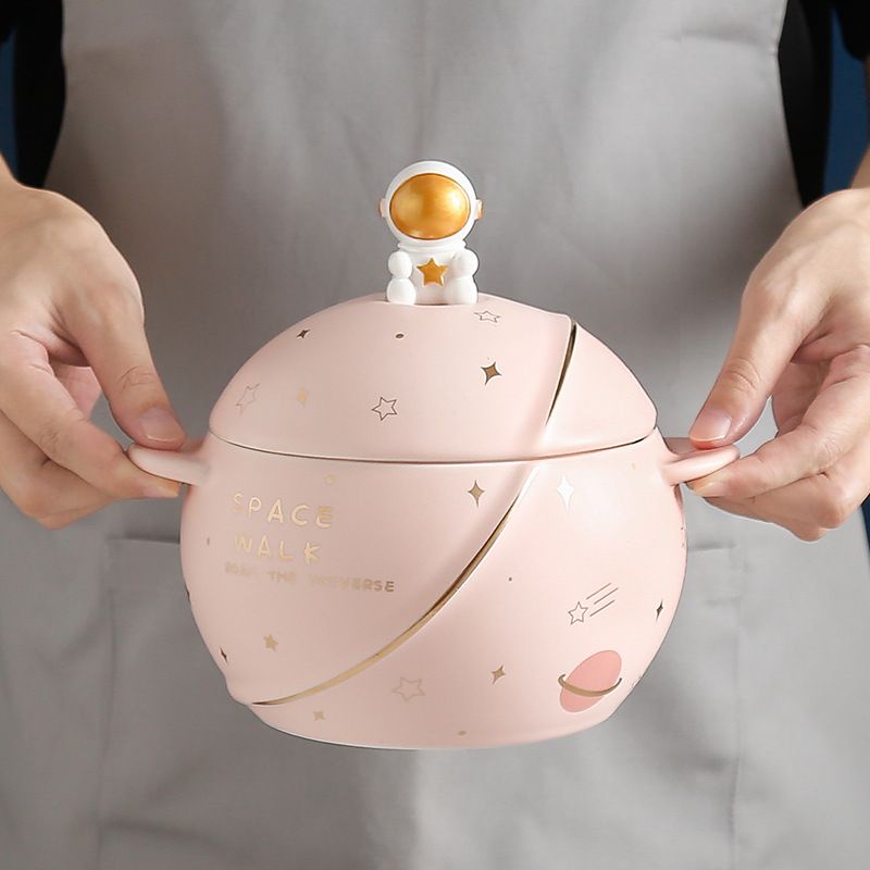Tô Bát Ăn Mì Ăn Liền Súp Star Walk Vũ Trụ Thiên Hà Phi Hành Gia Quà Tặng Home Decor Trang Trí Nhà Cửa