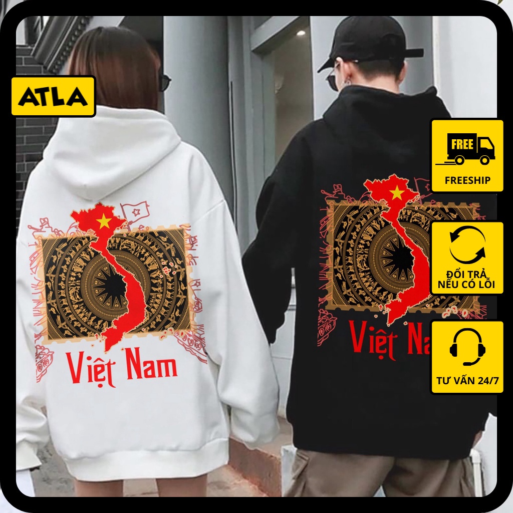 Áo hoodie nam nữ form rộng VN Thống Nhất khoác nỉ sweater local brand có mũ dày dặn