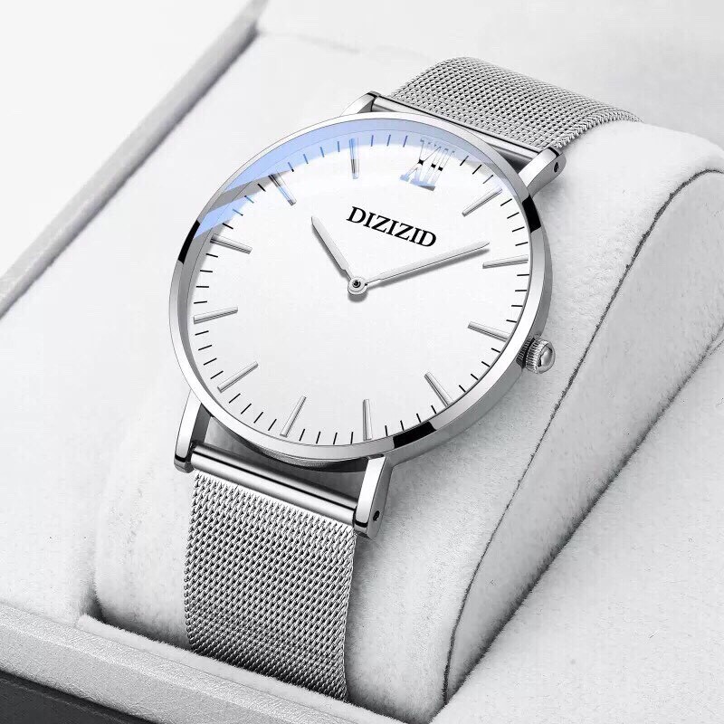 Đồng Hồ Nam Dizizid Mặt Mỏng Dây Lưới Thép Chính Hãng