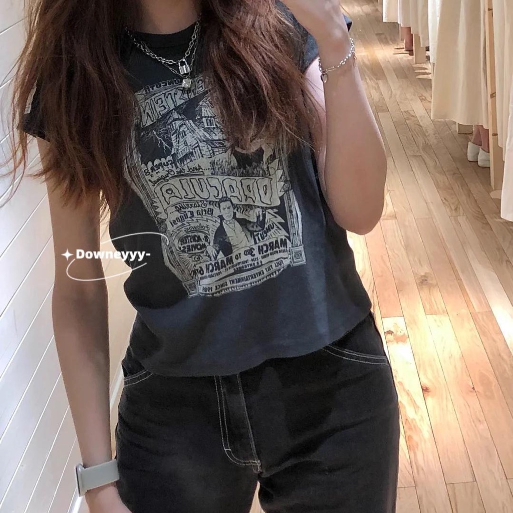 Áo Thun Tay Ngắn Phong Cách Đường Phố Âu Mỹ Cổ Điển Thời Trang Mùa Hè Mới