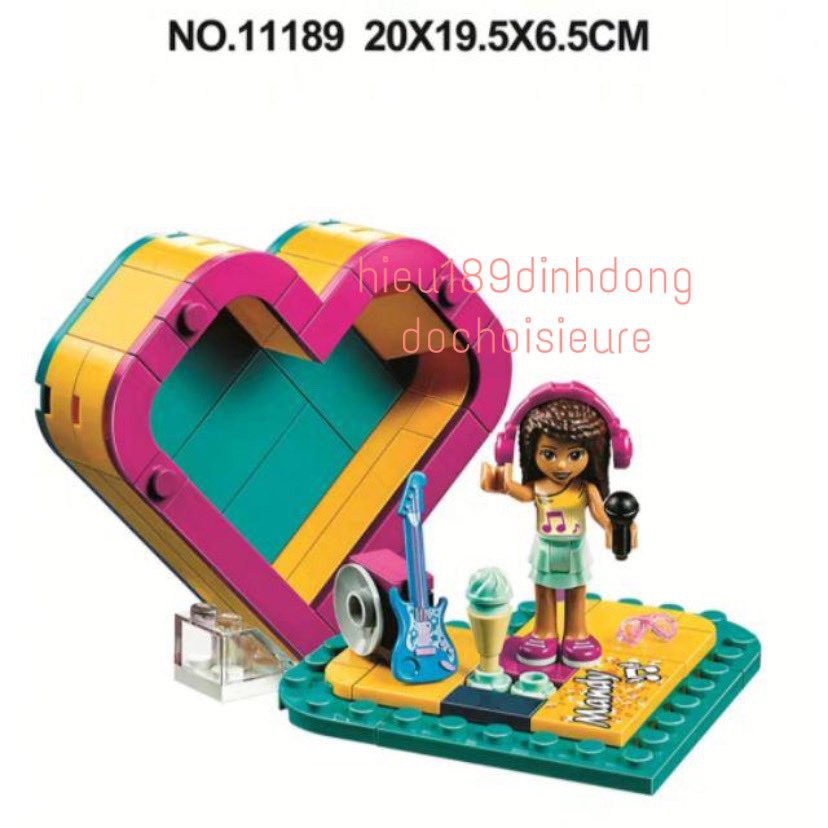 Lắp ráp xếp hình NOT Lego Friends 41354 , lari 11189 : phòng nhạc ca hát trái tim của andrea 87 mảnh