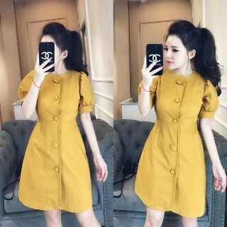 Đầm suông đỏ cổ tròn cao cấp