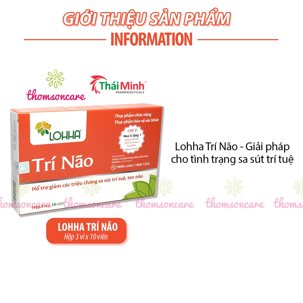 Loha Trí Não - Mua 6 tặng 1 bằng tem tích điểm, tăng cường tuần hoàn hoạt huyết dưỡng não Lohha