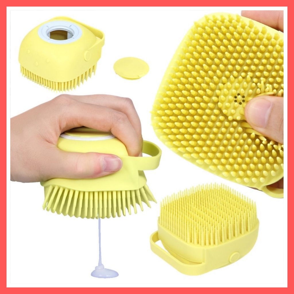 Lược Tắm Gội Đầu Silicon Có Ngăn Đựng Dầu Gội Thông Minh