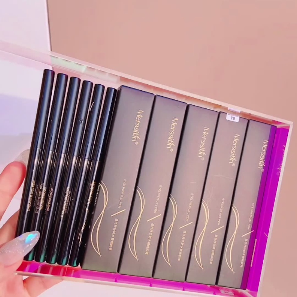 Bút Kẻ Mắt Dạng gel Merssitin Chống Nước Không Nhòe Lâu Trôi Dành Cho Người Mới Bắt Đầu