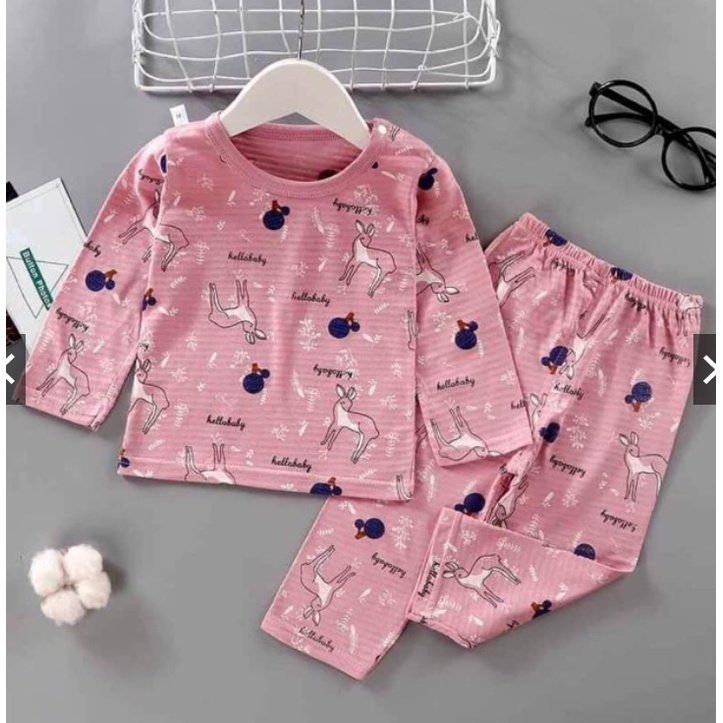 BỘ THU ĐÔNG DÀI CHẤT COTTON SỢI TRE QUẢNG CHÂU XUẤT HÀN CHO BÉ GÁI