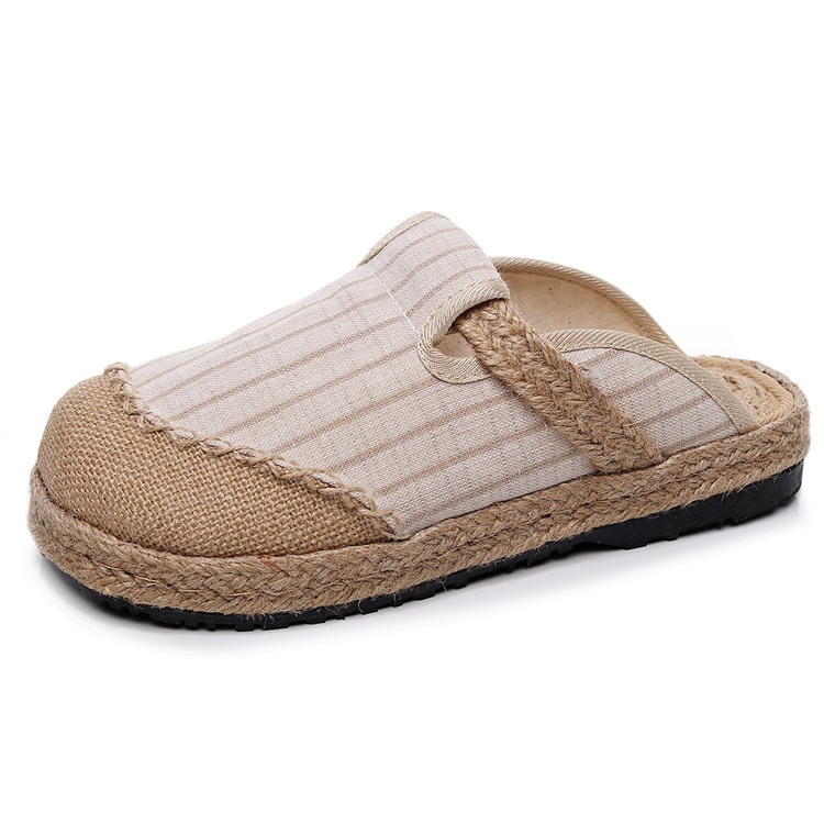 Giày Lười Vải Lanh Thêu Họa Tiết Dân Tộc Bắc Kinh Cổ Điển Thời Trang Mùa Hè Cho Nữ 2 # A7