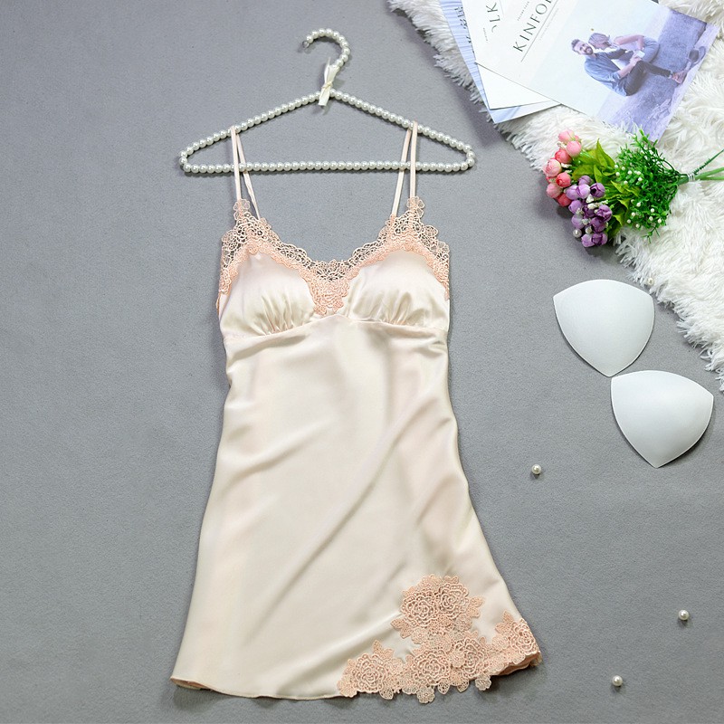 Váy ngủ phi lụa sexy hai dây cổ V babydoll 🔥tặng LÓT NGỰC🔥 đồ ngủ lụa BIGsize MLXL tới 65kg sale giá rẻ | BigBuy360 - bigbuy360.vn