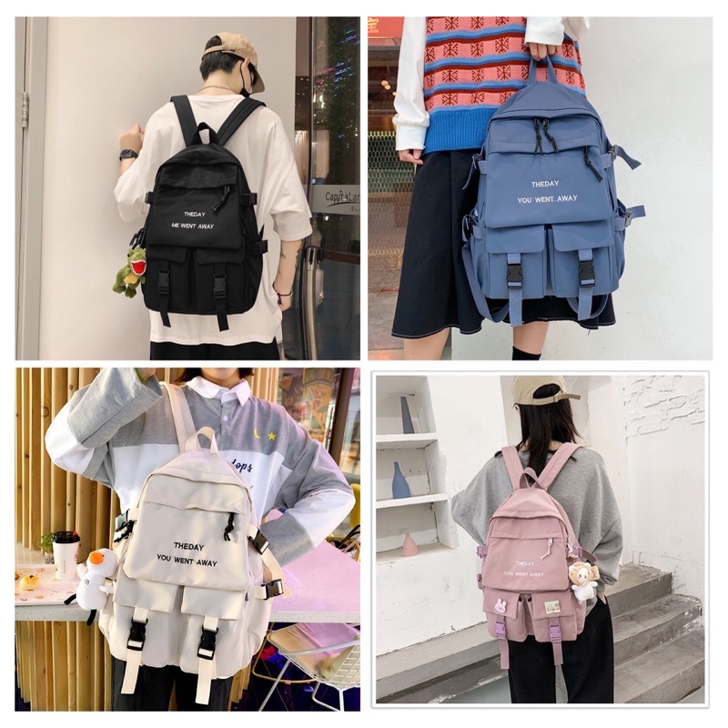 Balo thời trang 2 khoá sập cực đẹp (kèm 2 stick gắn Balo)
