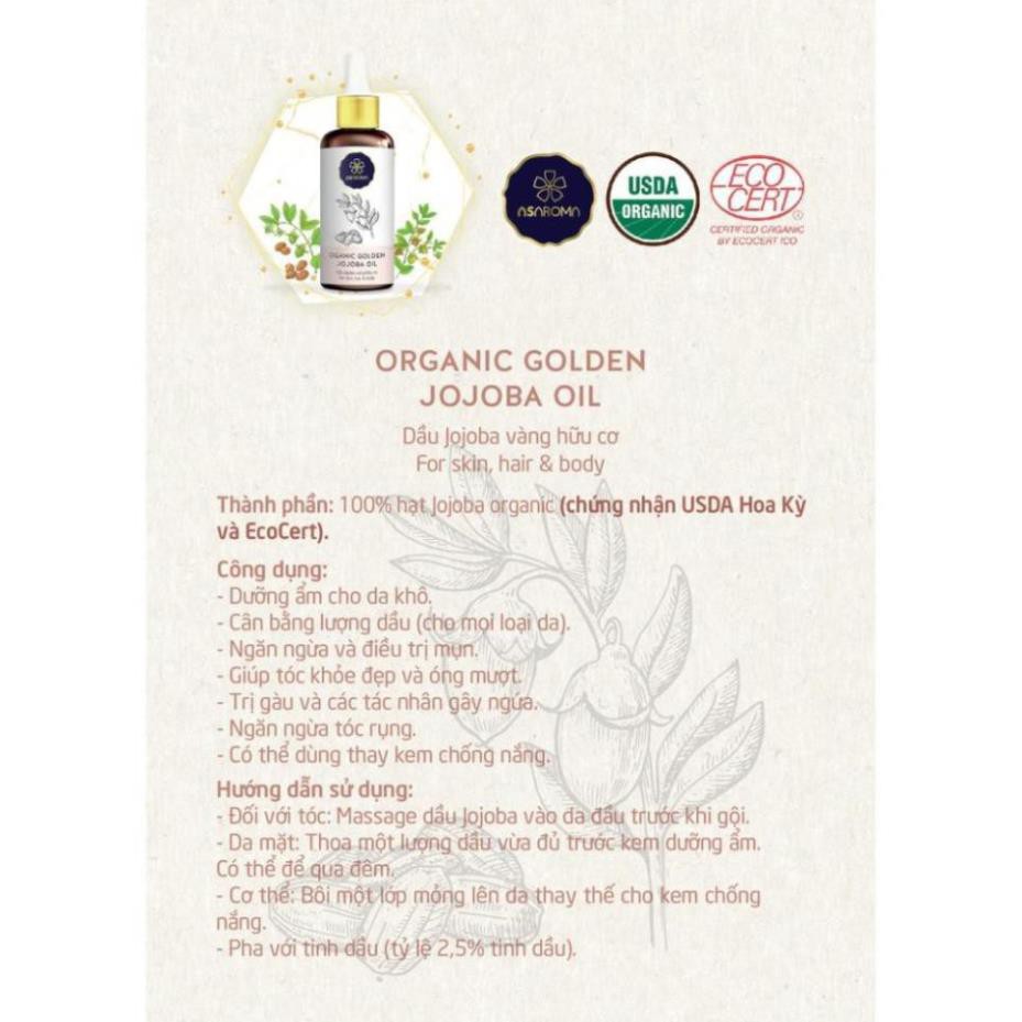 Tinh chất dưỡng ẩm chống lão hóa làm dịu hồi phục da jojoba oil Asaroma 30ml | BigBuy360 - bigbuy360.vn