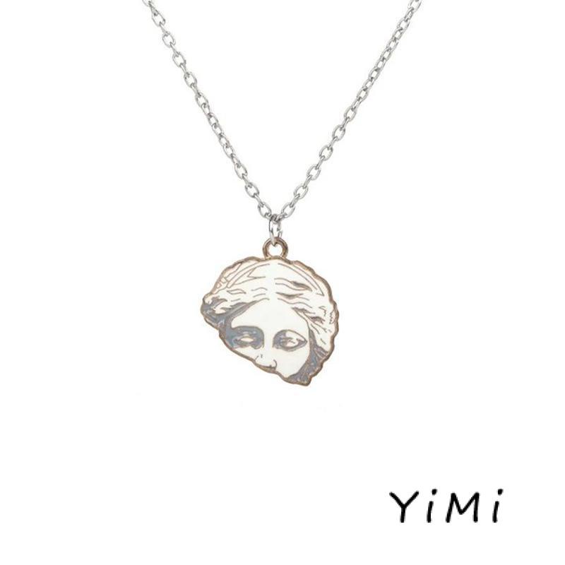 Vòng cổ Choker Bằng Hợp Kim Mặt Tượng Đầu Người Phong Cách Vintage Thời Trang Cho Cặp Đôi