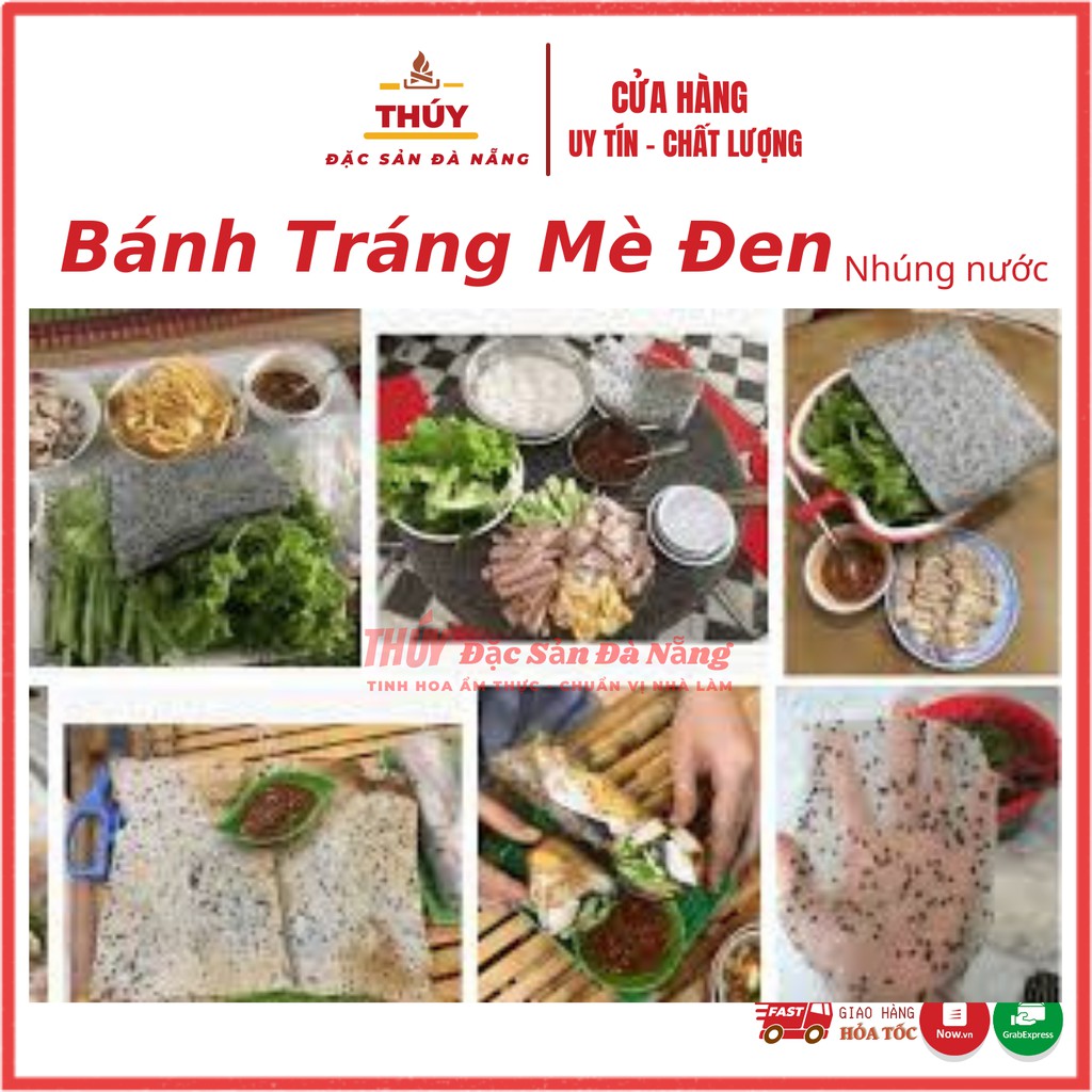 Bánh tráng mè đen nhúng nước dùng cuốn rau thịt cá gỏi loại 1- bịch 2kg gỒM 100 LÁ BÁNH TO