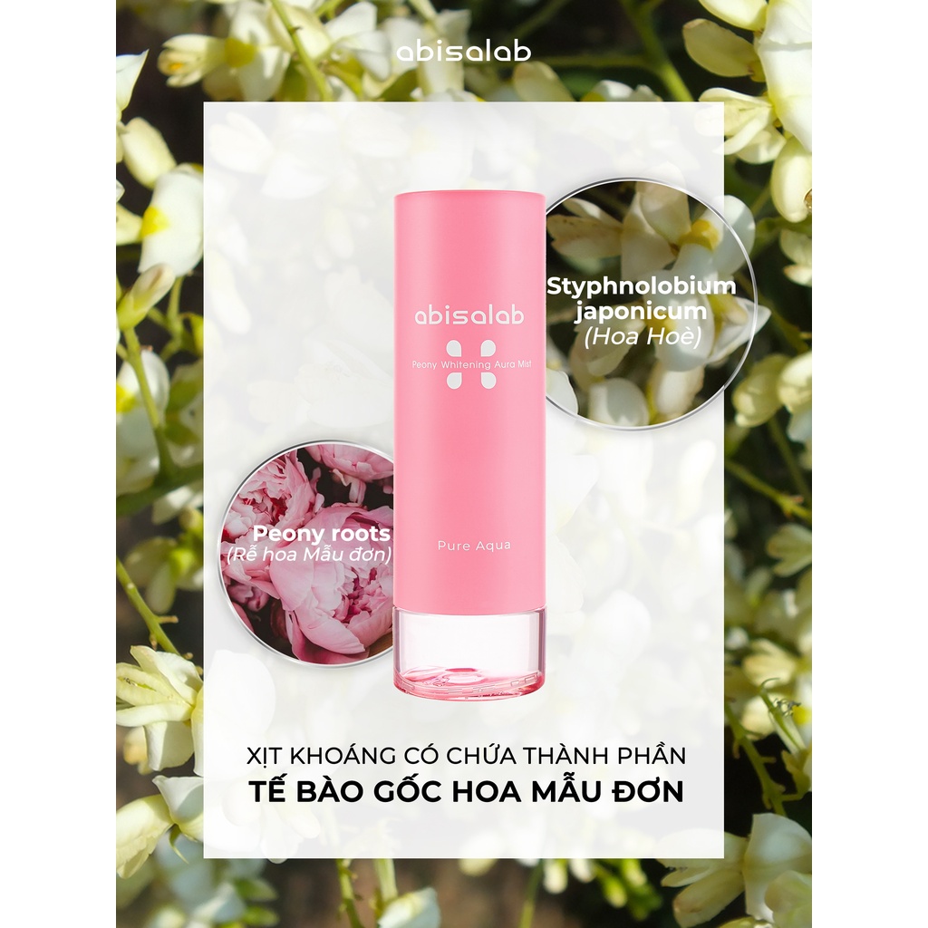 Xịt khoáng Abisalab Peony Whitening Aura Mist 60ml