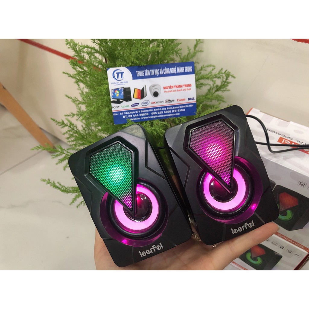 Loa mini 2.0 LeerFei YST-1046 - Loa vi tính mini LED RGB bảo hành 6 tháng | giá cực rẻ