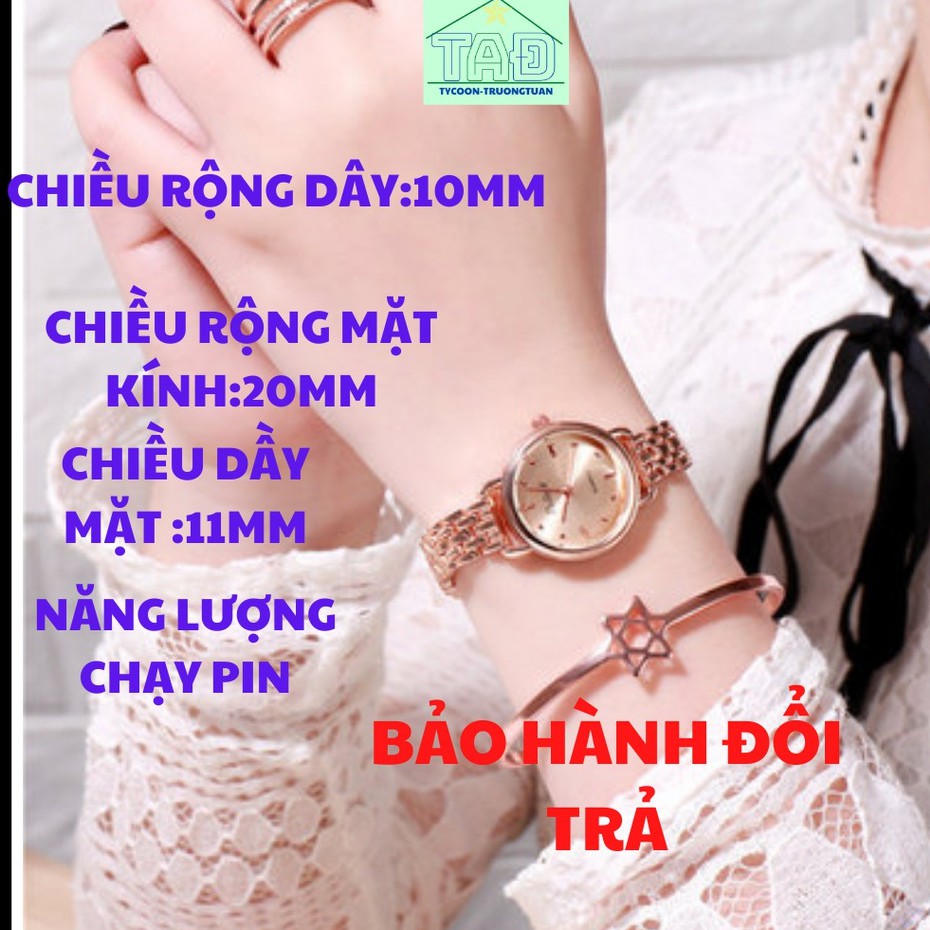 Đồng hồ nữ, đồng hồ chống nước nhẹ 3atm hiệu POLLOCK