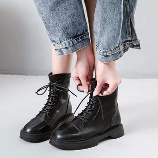 Bốt dây nữ cao cổ khóa sau