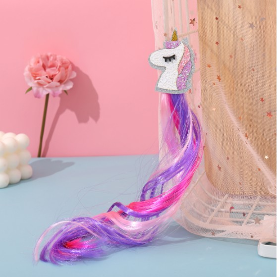 FOLLOW TẶNG 3KHÀNG CÓ SẴN  Kẹp tóc đính tóc giả hình nơ ngựa Pony kỳ lân đầy màu sắc CHỌN MẪUVOUCHER 100K
