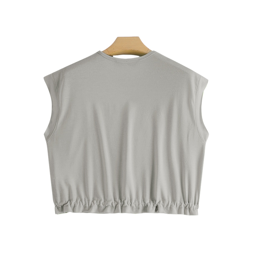 Áo sát nách ZANZEA cổ tròn dây rút phong cách Hàn Quốc dành cho nữ