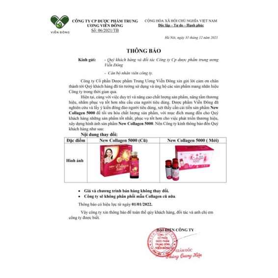 NEW COLLAGEN 5000 (hộp 10 lọ) nước uống bổ sung colagen giúp đẹp da chống lão hóa, tăng vòng 1