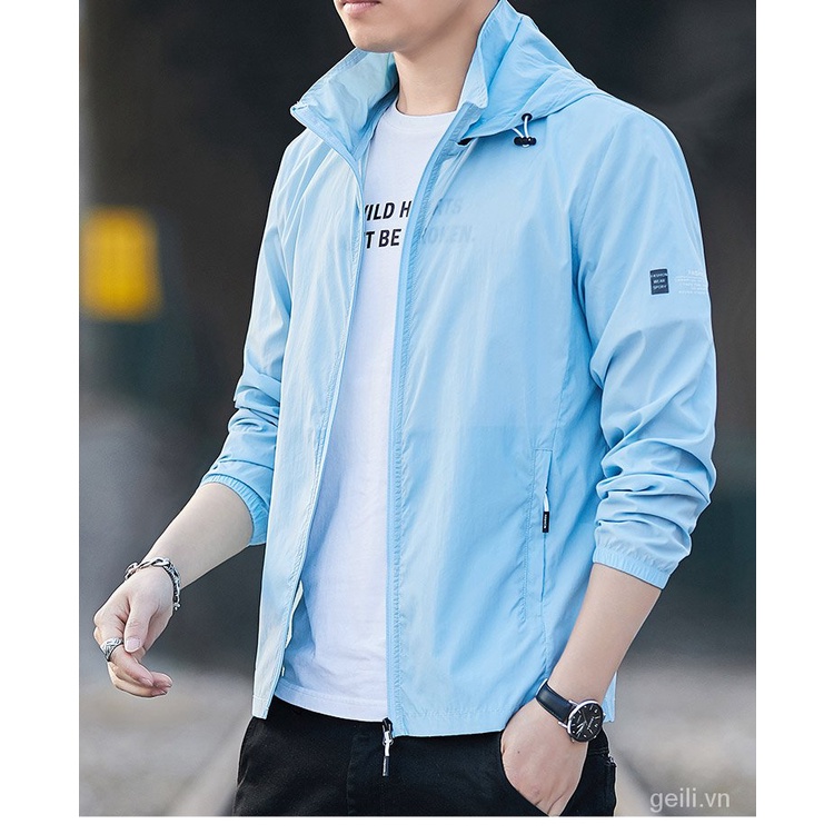 [Hàng mới về] Áo khoác thể thao siêu mỏng thoáng khí chống nắng chống tia uv có mũ trùm trong suốt dành cho nam và nữ