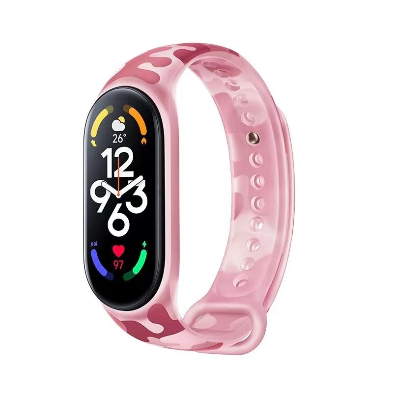 Dây Đeo Silicone Trong Suốt Họa Tiết Rằn Ri Cho Đồng Hồ Thông Minh Xiaomi Mi Band 3 4 5 6 7 Miband 3 4 5 6 7