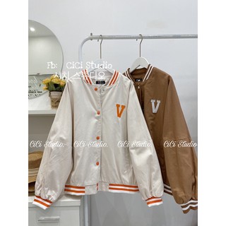 Áo khoác boomber chữ V - ảnh thật