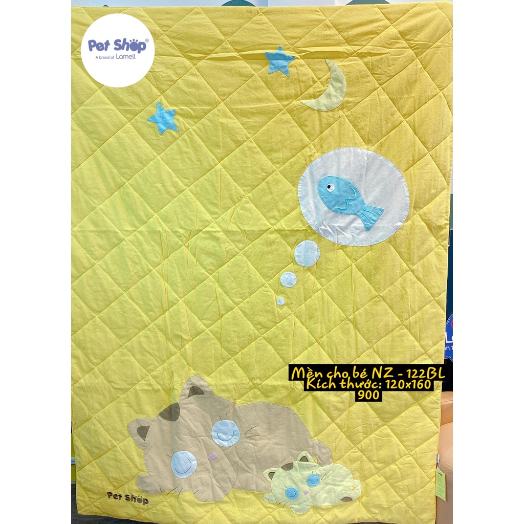 Chăn cotton chần bông cho bé mùa thu đông, chăn mền trẻ em cao cấp Petshop NZ-122BL