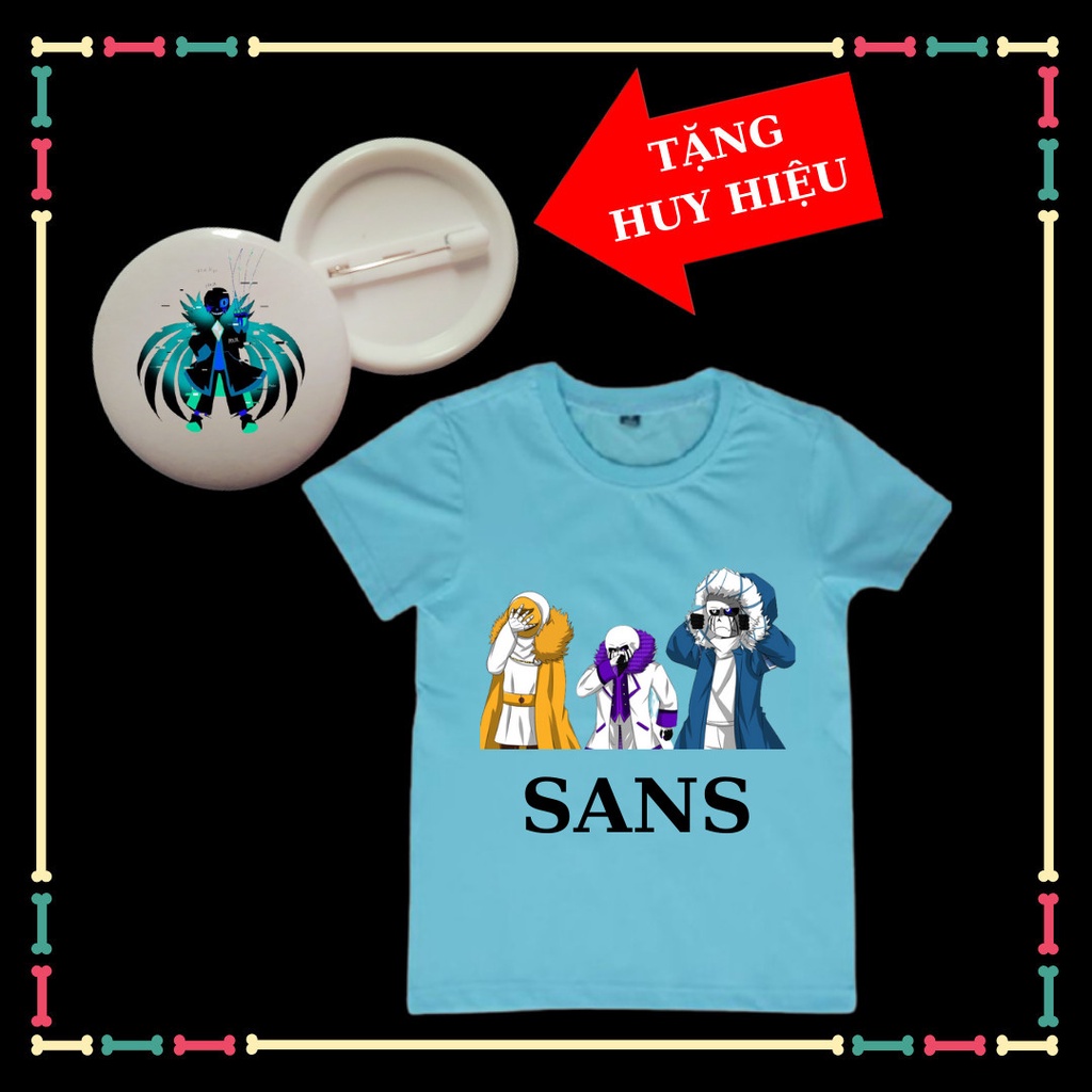 Áo thun bé trai Error 404, Error 505 Sans siêu ngầu, tay ngắn, đủ size áo, kèm huy hiệu Sans