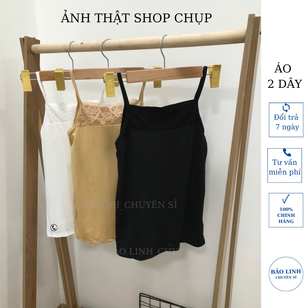 Áo Hai Dây Nữ Kiểu Phối Ren Co Giãn 4 Chiều_không đệm ao 2 Dây Dáng Ôm Phong cách