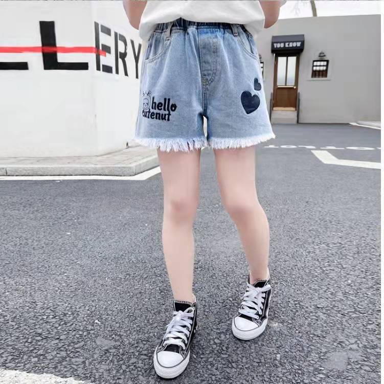 Quần Short Denim Mỏng Phong Cách Mới 2022 Cho Bé Gái Tiểu Học