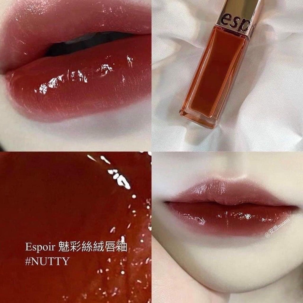 Son tint bóng Espoir Couture Lip Tint Shine Velvet  #BR901 NUTTY - đỏ cam nâu #WN601 VAMPY - đỏ nâu đất