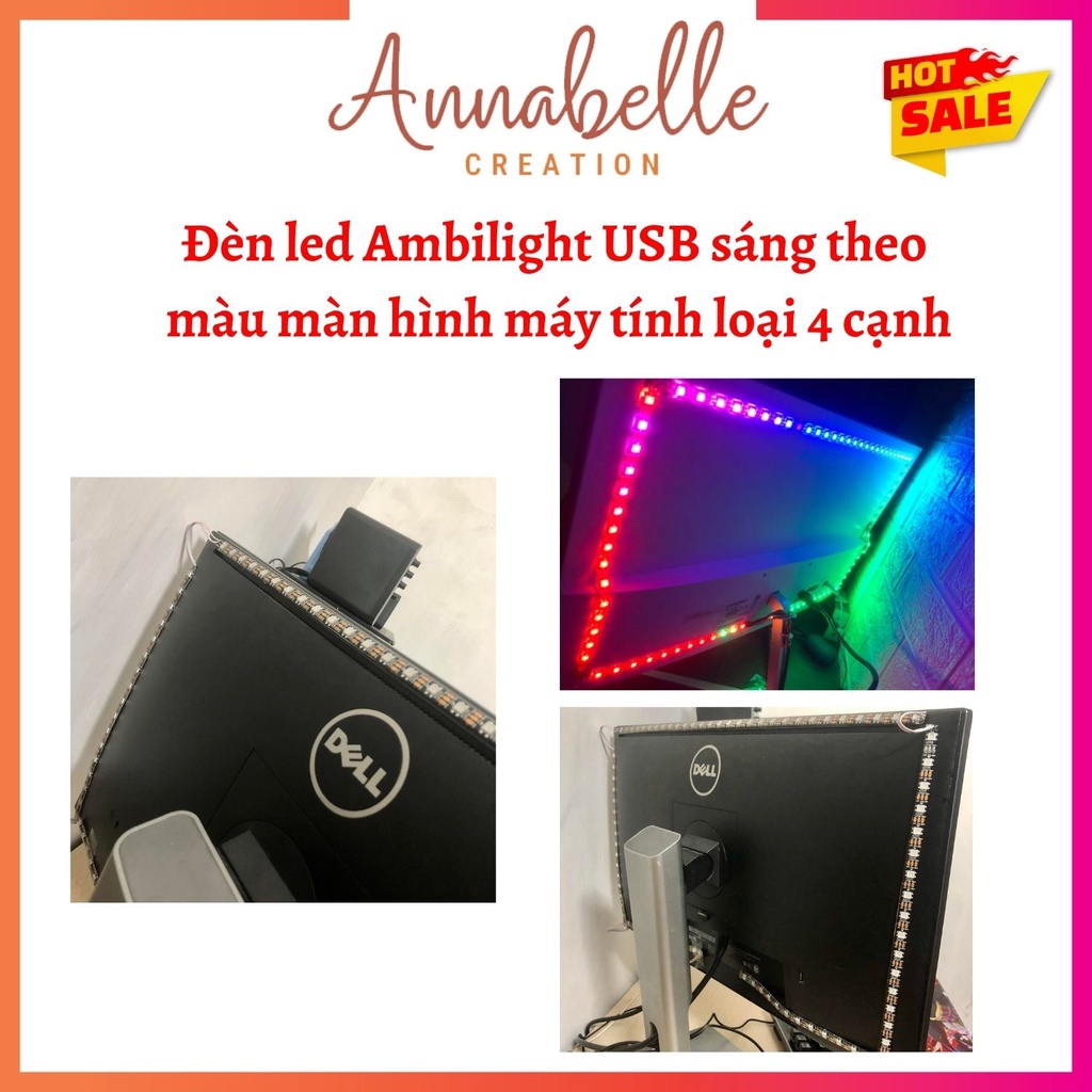 Đèn led Ambilight USB sáng theo màu màn hình máy tính loại 4 cạnh