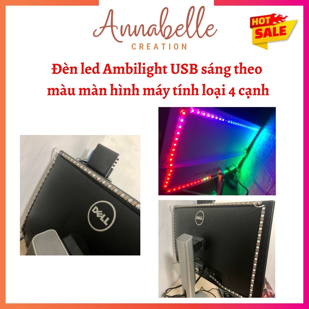 Đèn led Ambilight USB sáng theo màu màn hình máy tính loại 4 cạnh