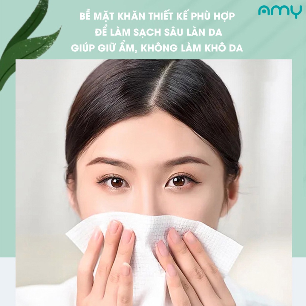 Combo 10 khăn giấy rút Amy gói 80 tờ mềm mại dẻo dai, chất liệu thiên nhiên, an toàn cho làn da