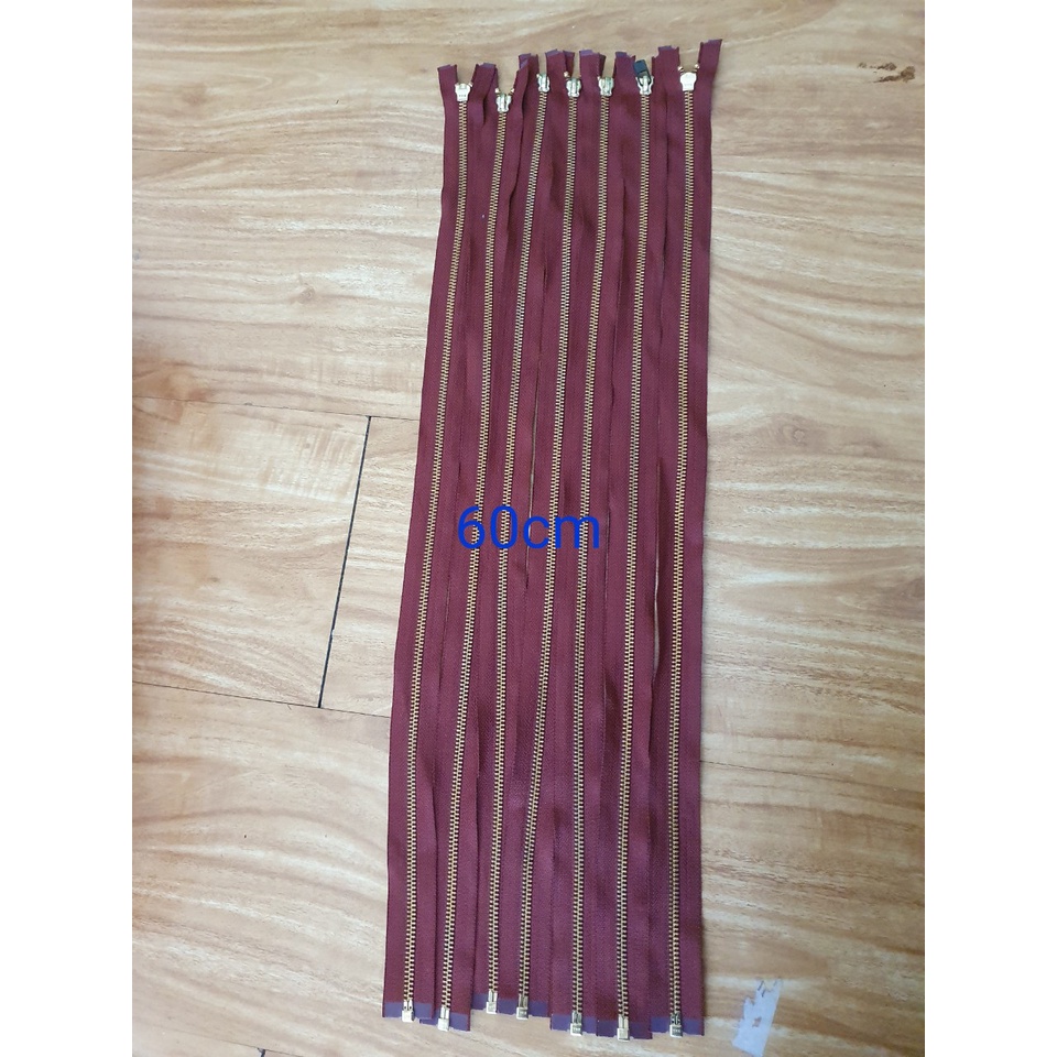 Dây kéo kim loại ykk răng 5  dài 60cm