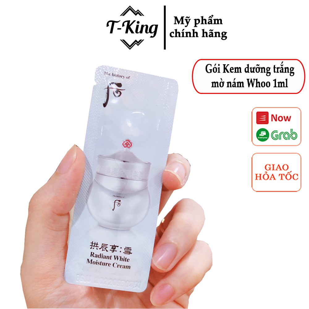 Kem dưỡng trắng da, mờ nám và chống lão hóa - Whoo Radiant White Moisture Cream - 1ml