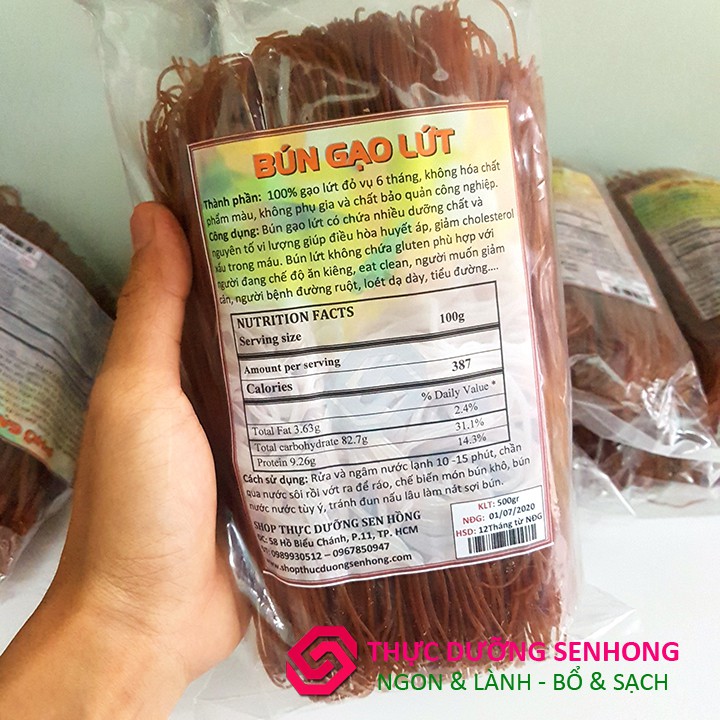 Bún gạo lứt đỏ 6 tháng (sợi 1mm - 500gr) Thực dưỡng Sen Hồng | BigBuy360 - bigbuy360.vn