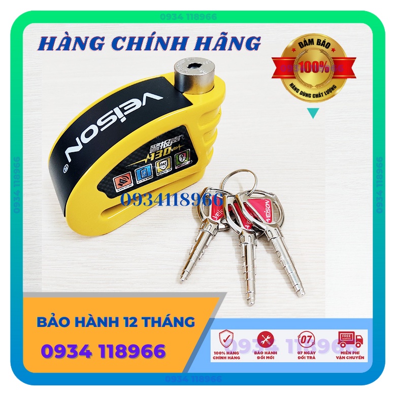 Ổ Khóa đĩa xe máy báo động còi hú chống trộm xe máy VEISON  - Tặng 1 ổ khoá vali - Bảo Hành 12 tháng