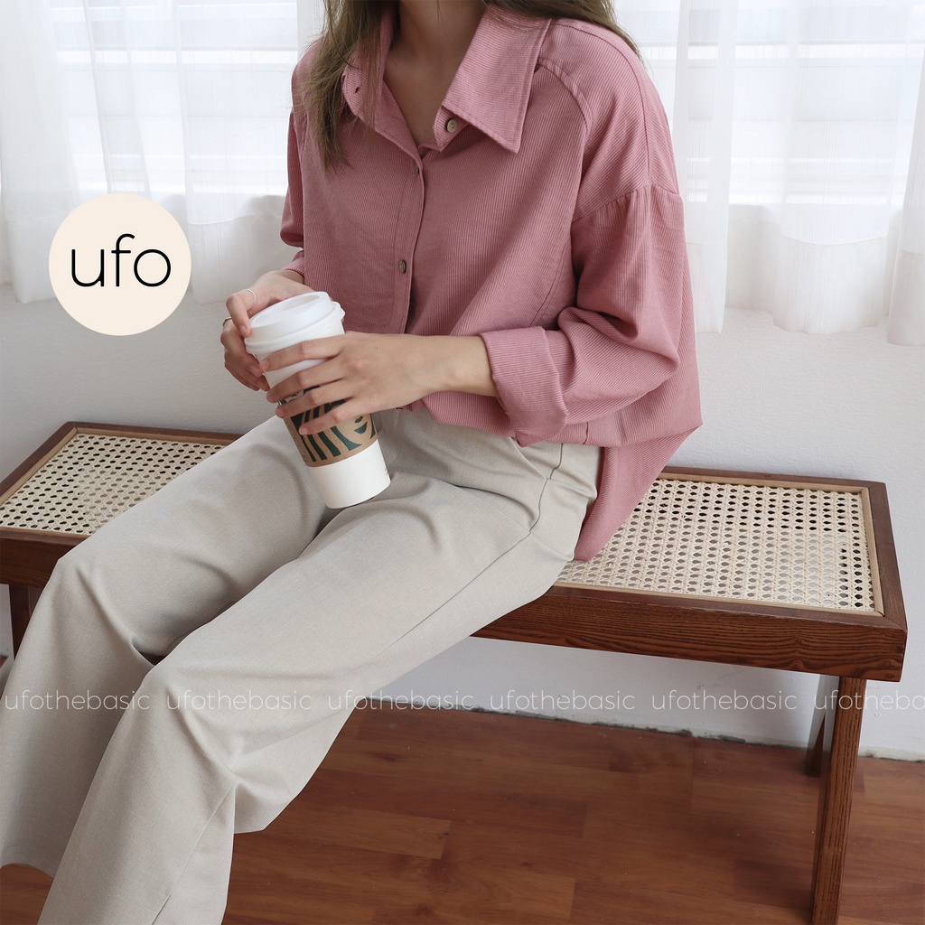 Quần ống rộng vải thô lụa – Straight Trousers – ufo.thebasic