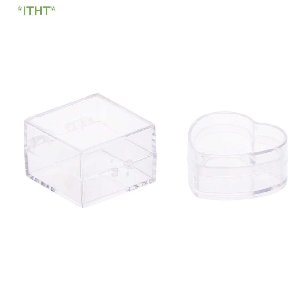 Bộ 2 Hộp Đựng Trang Sức Mini Hình Trái Tim / Vuông Dành Cho Nhà Búp Bê Mới