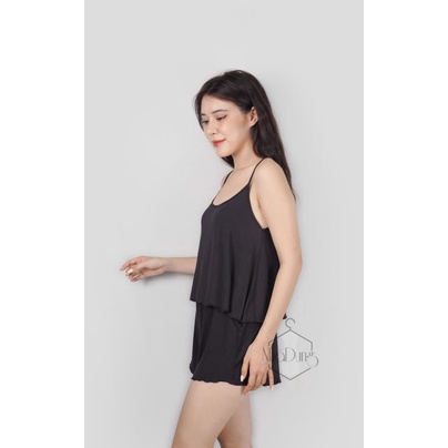 &lt;A10&gt; Set đồ nữ đồ mặc nhà đồ ngủ nữ 2 dây thun cotton co giãn siêu mát sexy dưới 75kg