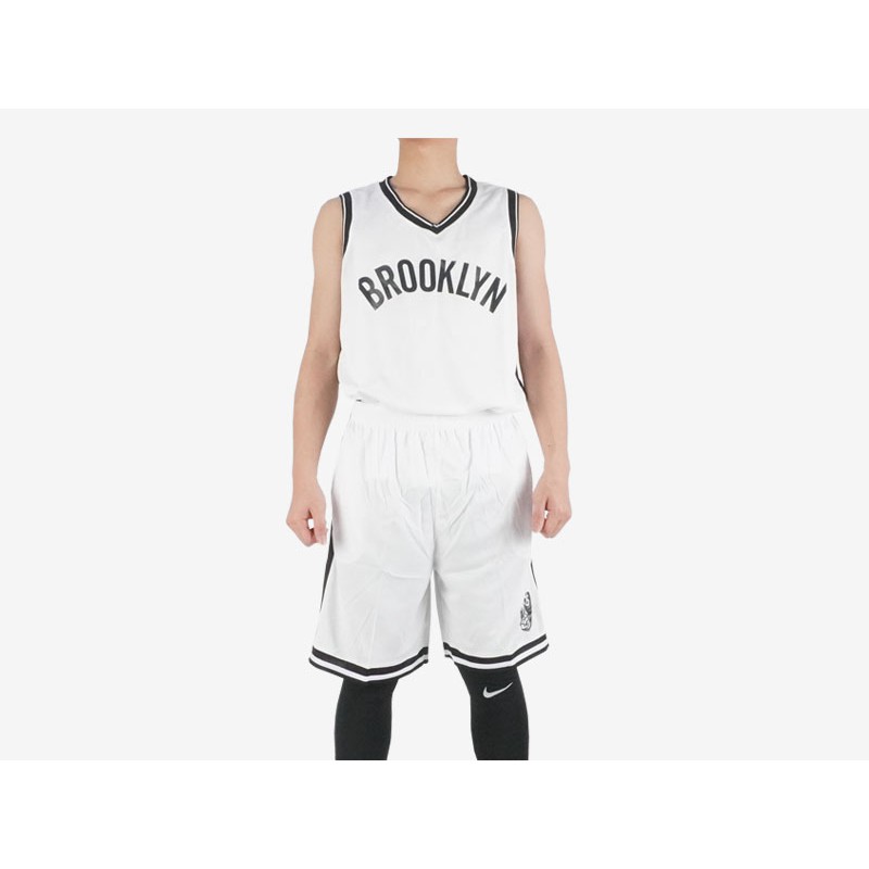 Bộ quần áo bóng rổ NBA Brooklyn Nets trơn không số hàng đẹp nam nữ vải mè thoáng mát thấm mồ hôi tốt