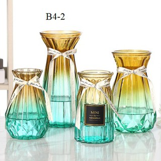 Lọ hoa thuỷ tinh ❤️ lọ hoa được tặng kèm theo nơ cắm hoa giả hoa thật phong cách Bắc Âu bắt mắt