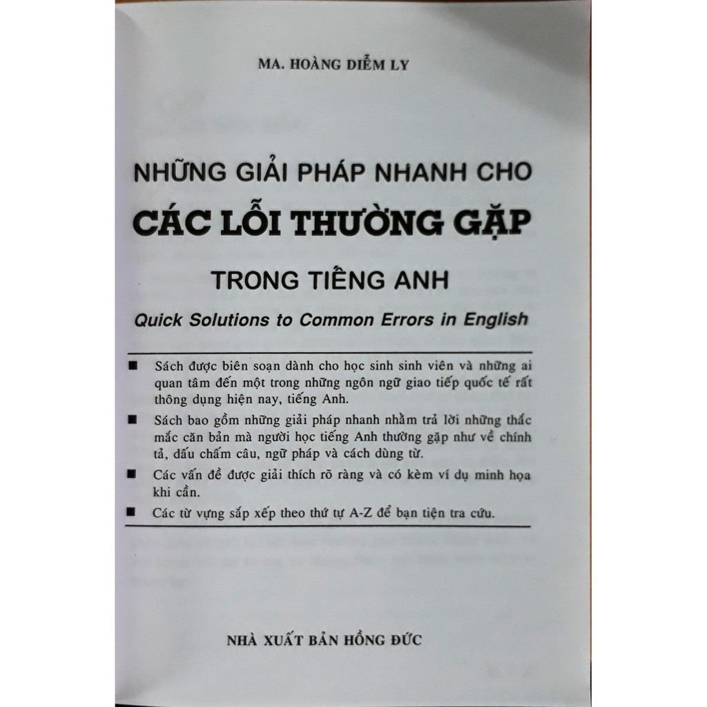 Sách -Những giải pháp nhanh cho các lỗi thường gặp trong tiếng Anh (Sách tồn kho)