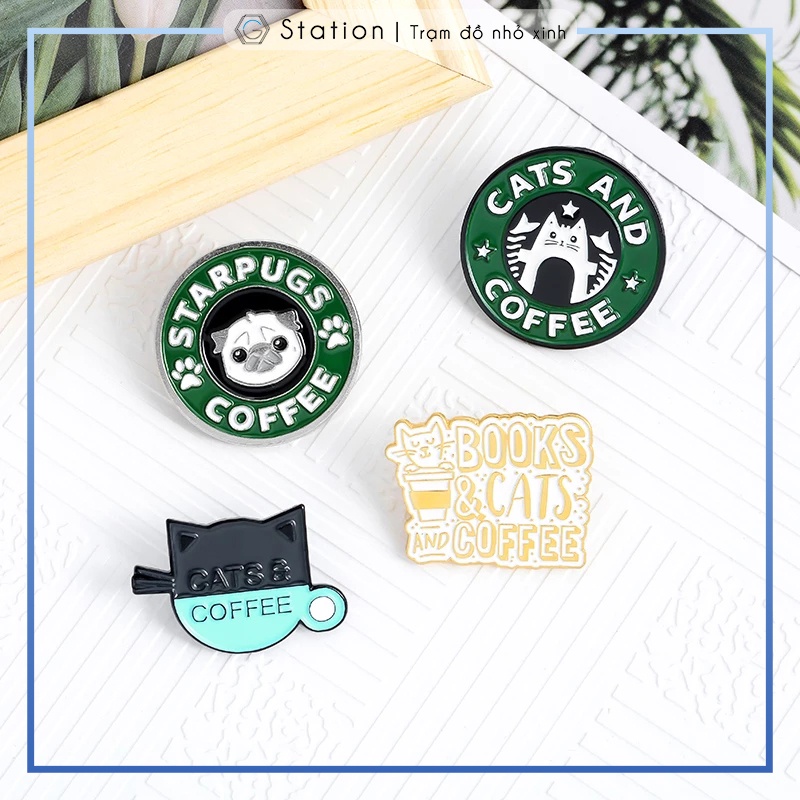 Pin cài áo huy hiệu cà phê Starpugs - GC194